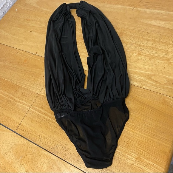 Women’s Deep V-Neck  Teddy Body Sexy  Black Small - Picture 3 of 14
